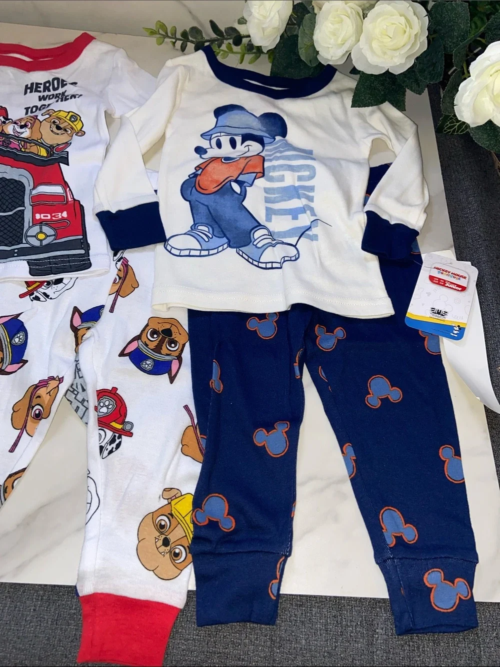 Disney And Paw Patrol Character Pajama Sets of 3 Size18 Months